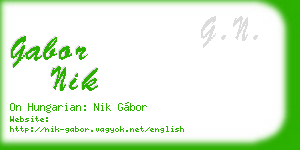 gabor nik business card