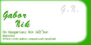 gabor nik business card